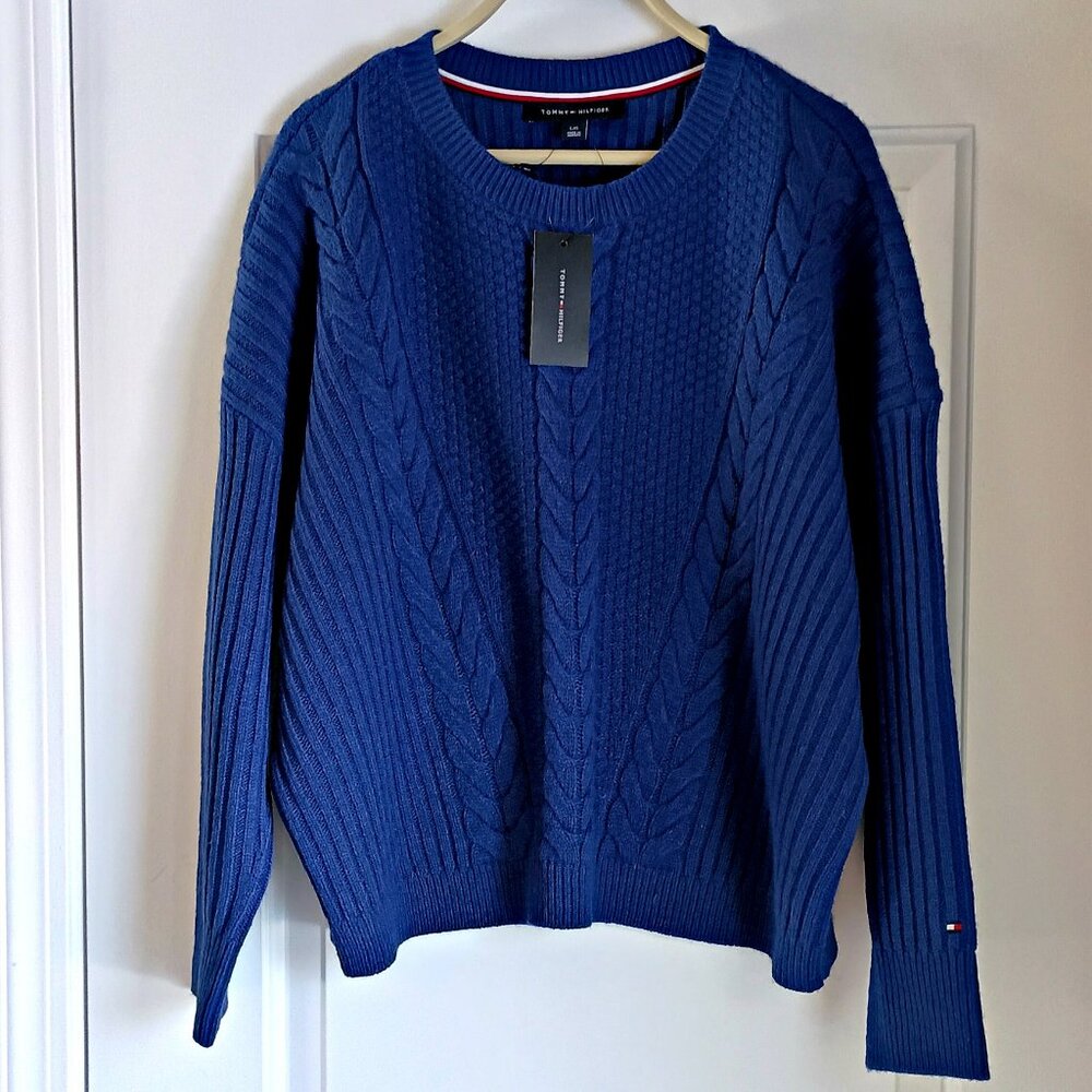 NEW! TOMMY HILFIGER Preppy BLUE SWEATER 79.50